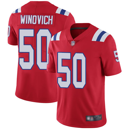 New England Patriots Football #50 Vapor Limited Red Men Chase Winovich Alternate NFL Jersey